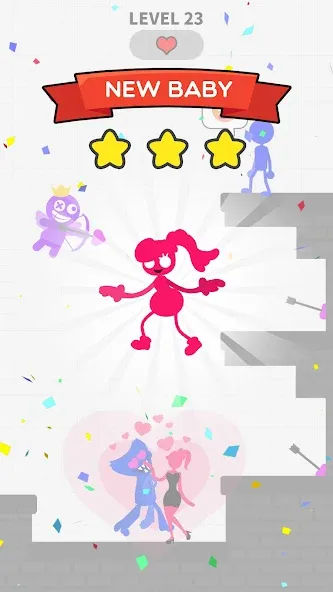 Скачать Love Archer rainbow monster с модом — Безлимитные стрелы и открытые уровни — скриншот 2