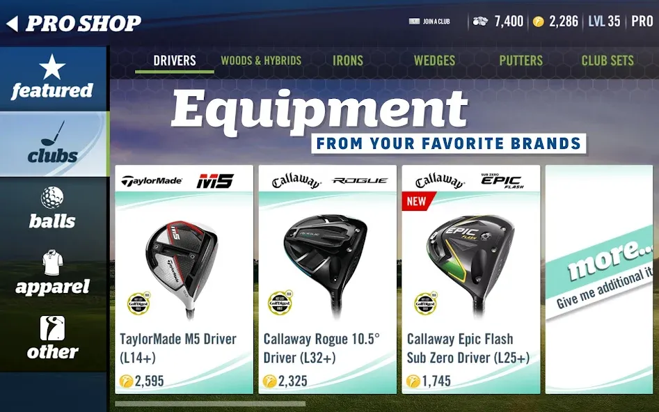 WGT Golf (Мод Безлимитные деньги и премиум) — скриншот 3