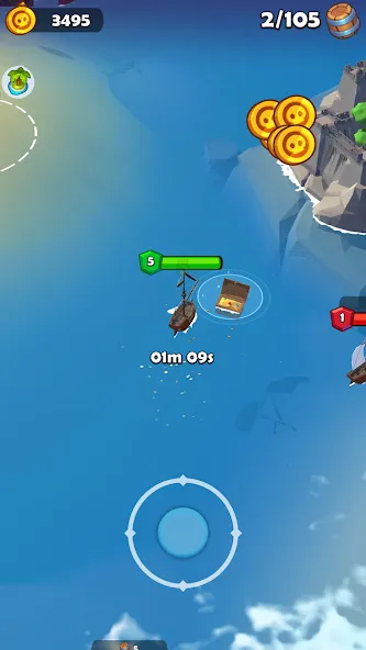 Pirate Raid - Caribbean Battle MOD APK — Безлимитные ресурсы и мощные корабли — скриншот 3