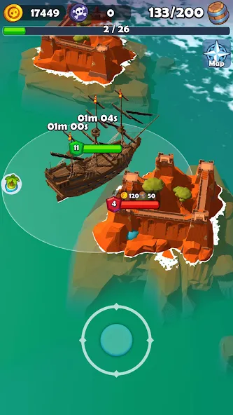 Pirate Raid - Caribbean Battle MOD APK — Безлимитные ресурсы и мощные корабли — скриншот 4
