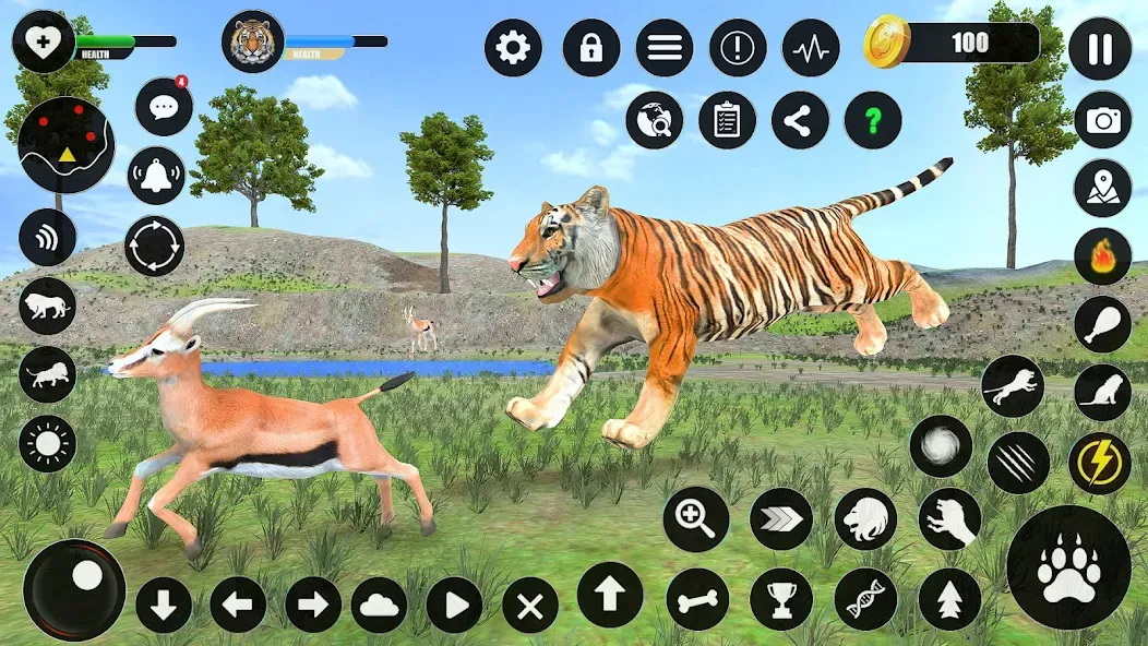 Tiger Simulator Animal Games — Безлимитные монеты и энергия — скриншот 3 Tiger Simulator Animal Games — Безлимитные монеты и энергия — скриншот 3