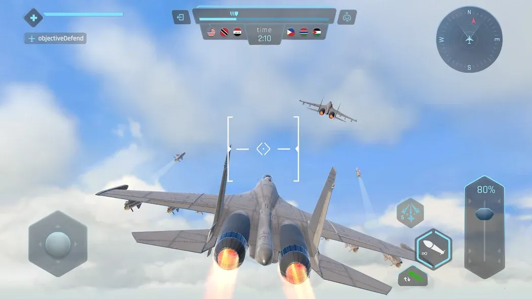 Sky Warriors: Airplane Games на Андроид — Мод Безлимитные деньги и улучшенное оружие — скриншот 3 Sky Warriors: Airplane Games на Андроид — Мод Безлимитные деньги и улучшенное оружие — скриншот 3