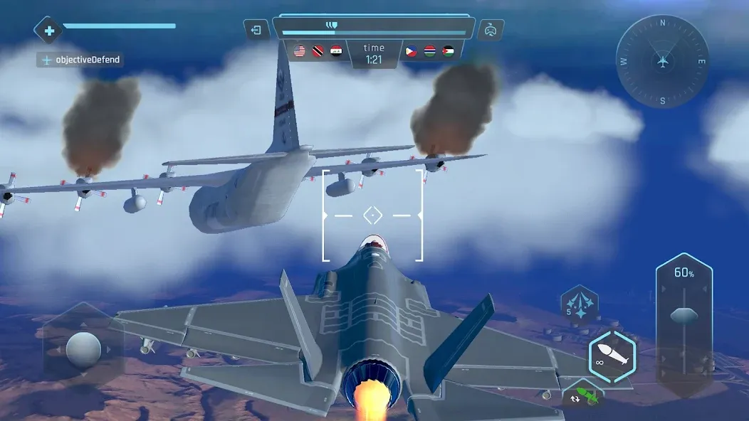 Sky Warriors: Airplane Games на Андроид — Мод Безлимитные деньги и улучшенное оружие — скриншот 4 Sky Warriors: Airplane Games на Андроид — Мод Безлимитные деньги и улучшенное оружие — скриншот 4