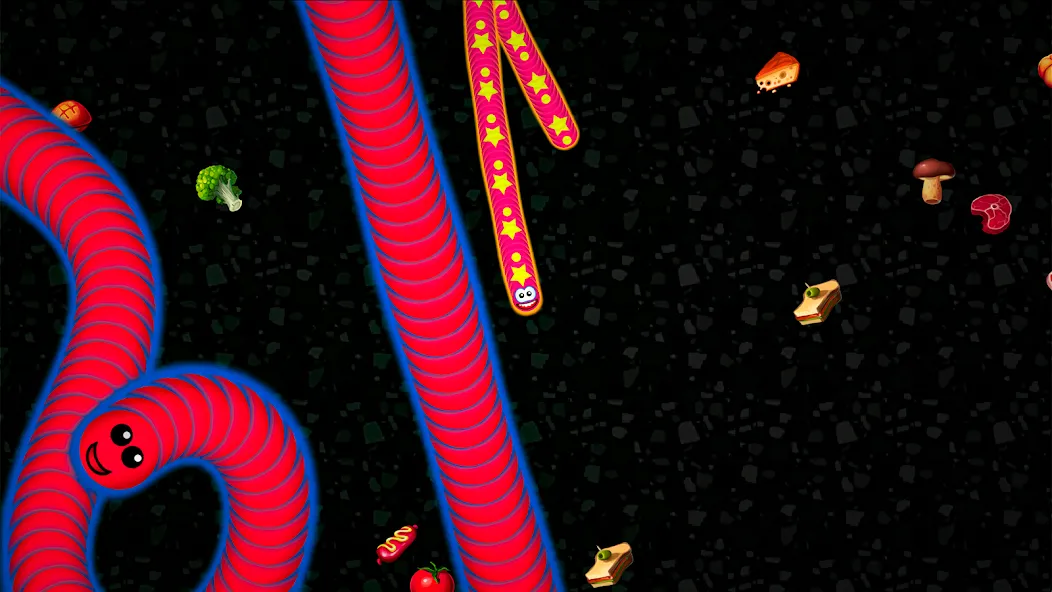 Worms Zone .io - Hungry Snake — Мод: Без рекламы и много монет — скриншот 3