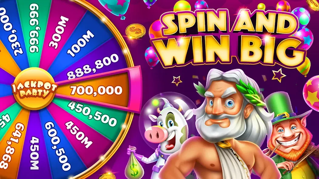 Jackpot Party Casino Slots — Взломанная версия (Бесплатные спины и много монет) — скриншот 1