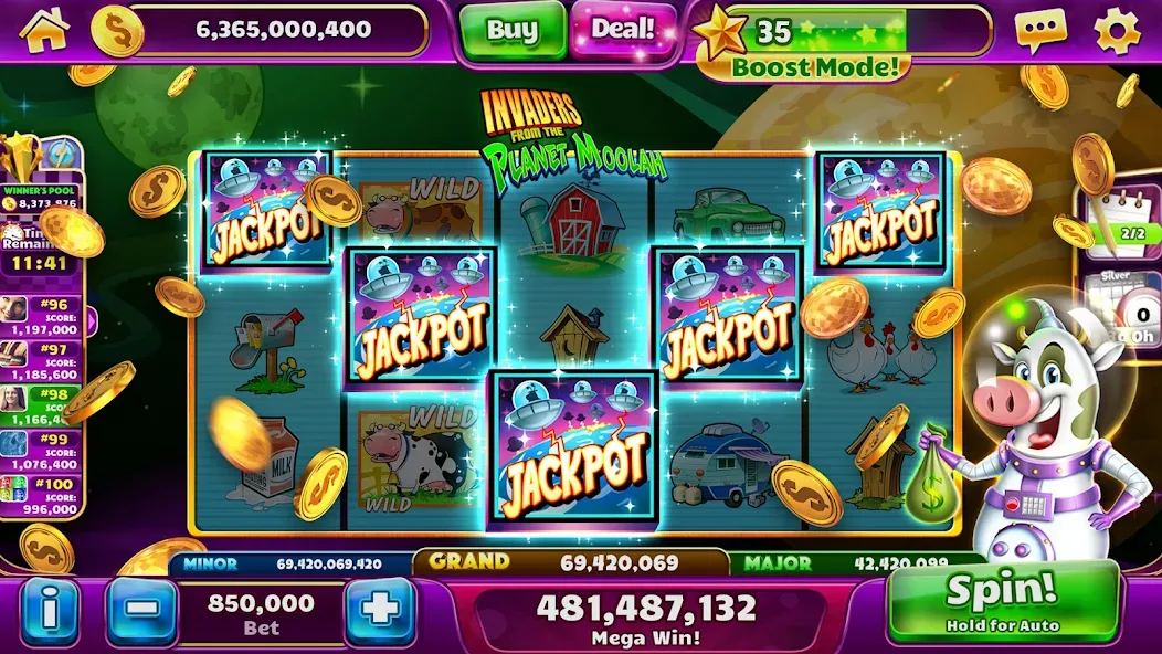 Jackpot Party Casino Slots — Взломанная версия (Бесплатные спины и много монет) — скриншот 3