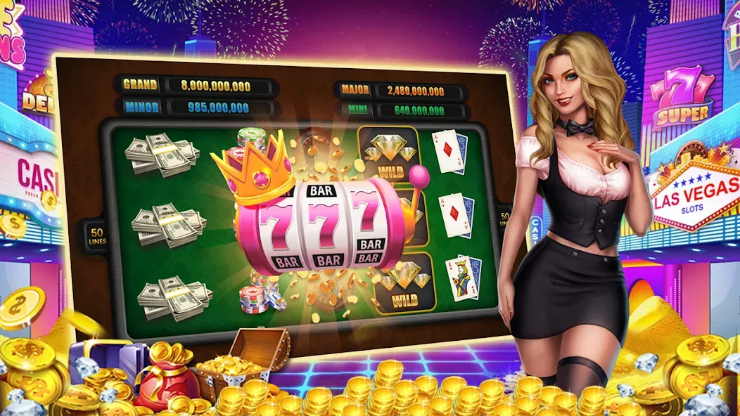 Winning Jackpot Slots Casino — Взломанная версия (Безлимитные монеты и бонусы) — скриншот 3