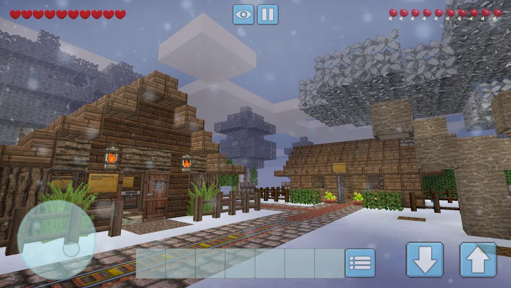 Скачать Winter Craft - Block Craft на телефон — Зимнее выживание и бесконечные ресурсы — скриншот 1