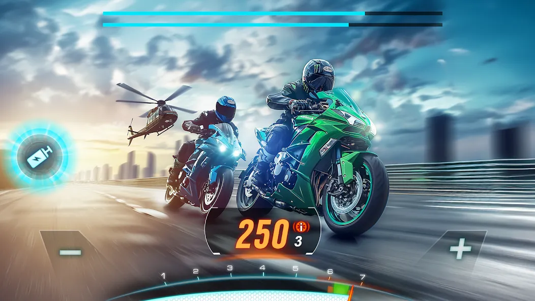 Motor Bike: Xtreme Races на Андроид — Безлимитные деньги и топливо — скриншот 1