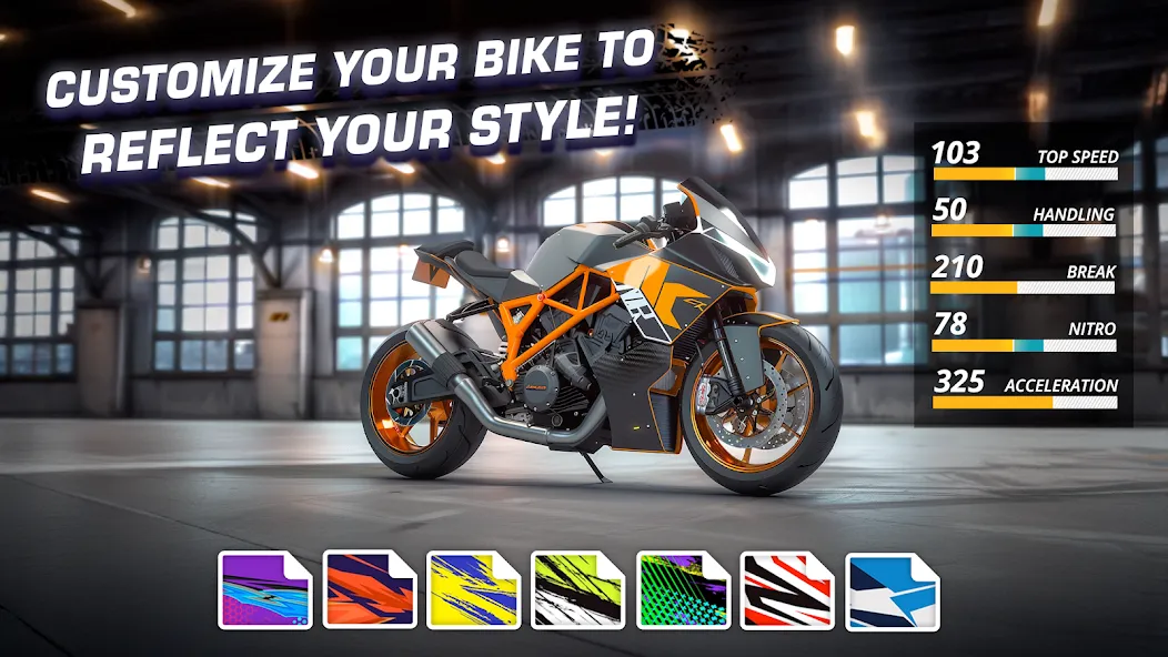 Motor Bike: Xtreme Races на Андроид — Безлимитные деньги и топливо — скриншот 4