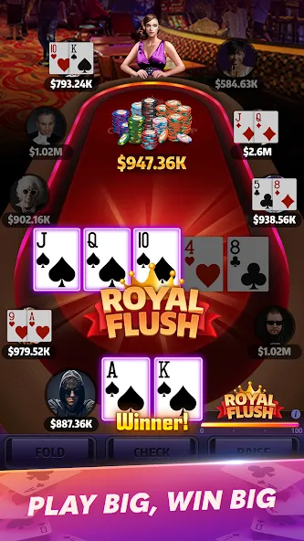 Mega Hit Poker: Texas Holdem MOD APK на Android — Безлимитные фишки и все функции открыты — скриншот 2 Mega Hit Poker: Texas Holdem MOD APK на Android — Безлимитные фишки и все функции открыты — скриншот 2