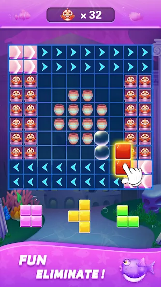 Block Ocean 1010 Puzzle Games — Взломанная версия (Без рекламы и бесконечные подсказки) — скриншот 3