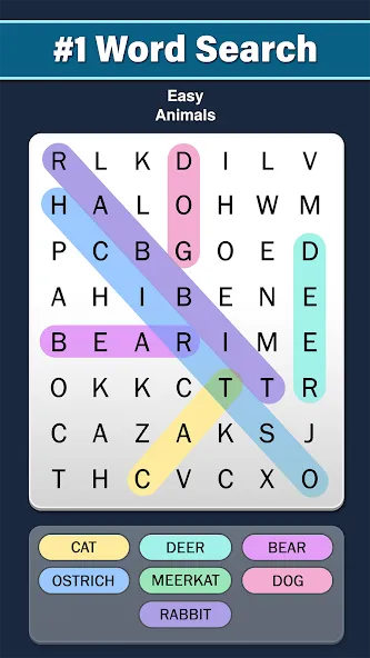 Скачать Word Search: Word Find — Последняя версия (Безлимитные подсказки и монеты) — скриншот 1