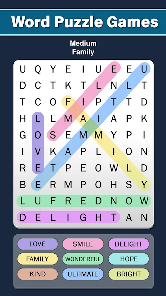 Скачать Word Search: Word Find — Последняя версия (Безлимитные подсказки и монеты) — скриншот 2