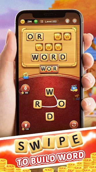 Скачать Word Connect на Андроид — Безлимитные подсказки и открыты все уровни — скриншот 1