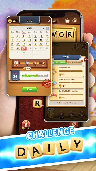 Скачать Word Connect на Андроид — Безлимитные подсказки и открыты все уровни — скриншот 4
