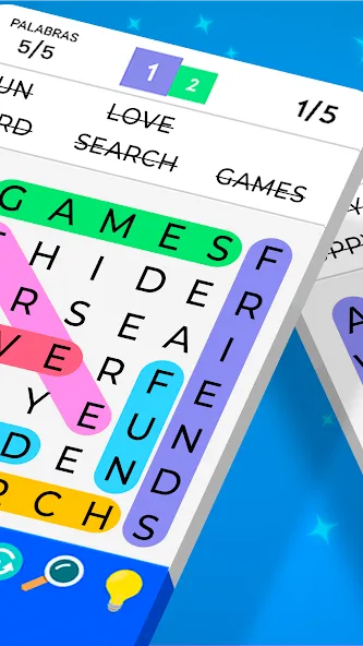 Скачать Word Search (Мод: Безлимитные подсказки и открыты все уровни) на Андроид — скриншот 2