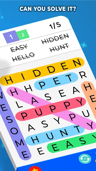 Скачать Word Search (Мод: Безлимитные подсказки и открыты все уровни) на Андроид — скриншот 3