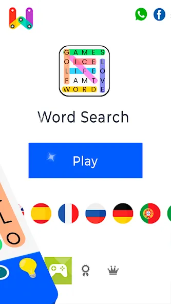 Скачать Word Search (Мод: Безлимитные подсказки и открыты все уровни) на Андроид — скриншот 4