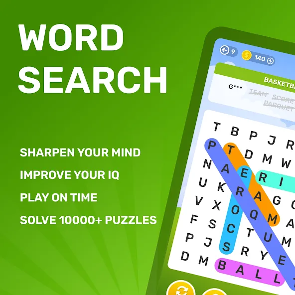 Скачать Word Search Puzzle Game (Мод: Без рекламы и все уровни открыты) на Андроид — скриншот 1