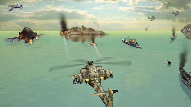 Скачать Gunship Strike 3D на Андроид — Безлимитные деньги и всё открыто — скриншот 2