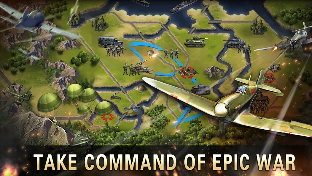 Скачать World War 2:WW2 Strategy Games на Андроид — Безлимитные ресурсы и открытые уровни — скриншот 5