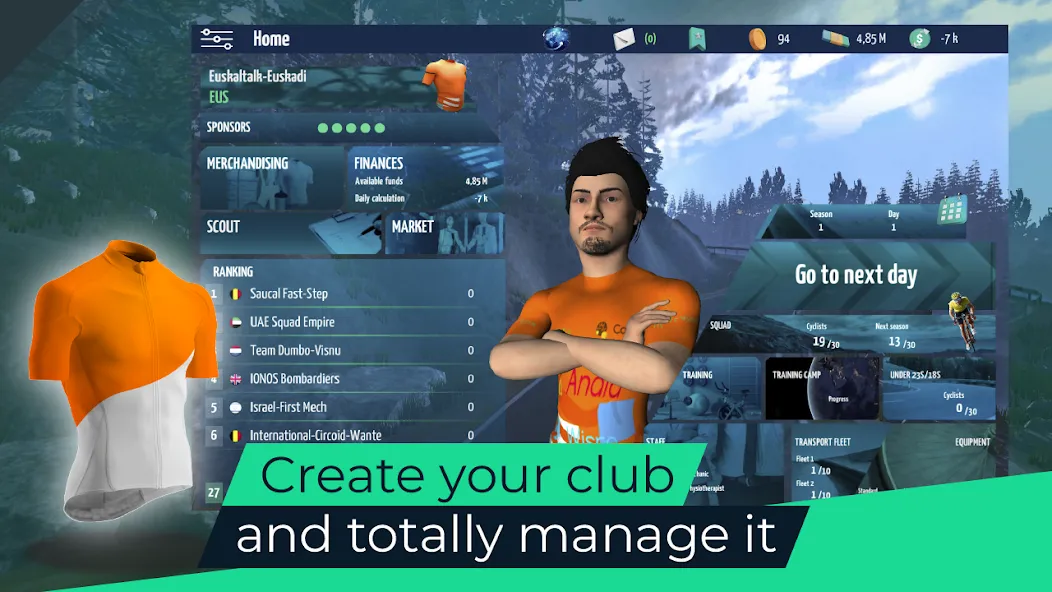 Live Cycling Manager 2023 на Андроид — Мод Безлимитные деньги и энергия — скриншот 1