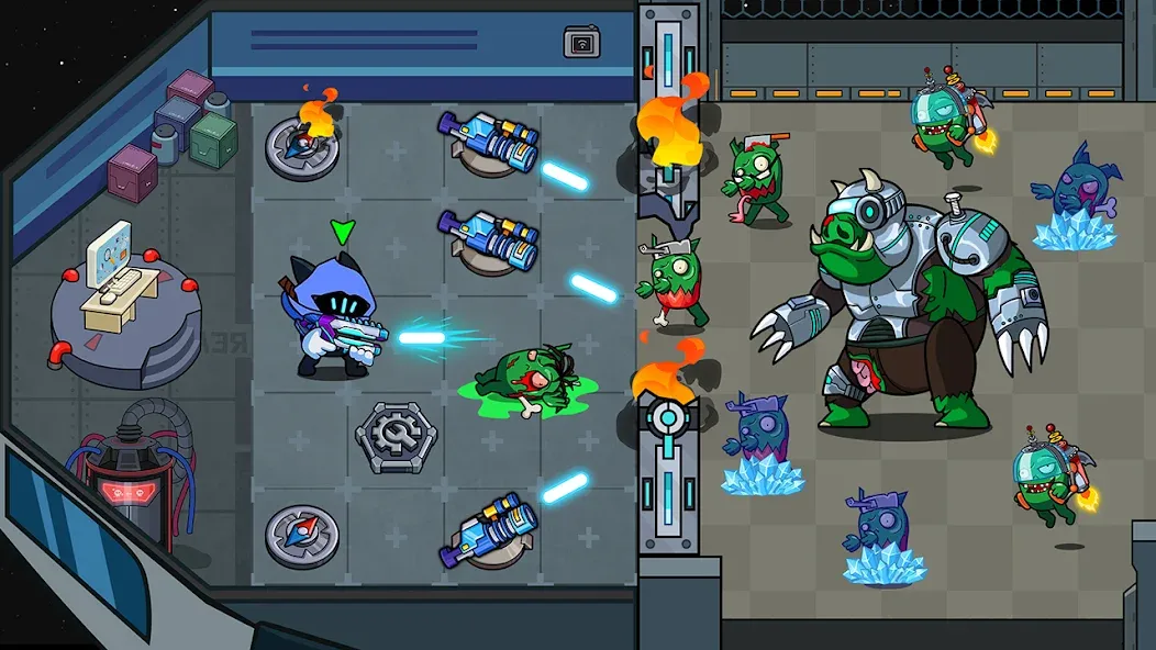 Взломанная Space Survival: Zombie Attack на Андроид — Безлимитные ресурсы и усиленное оружие — скриншот 4