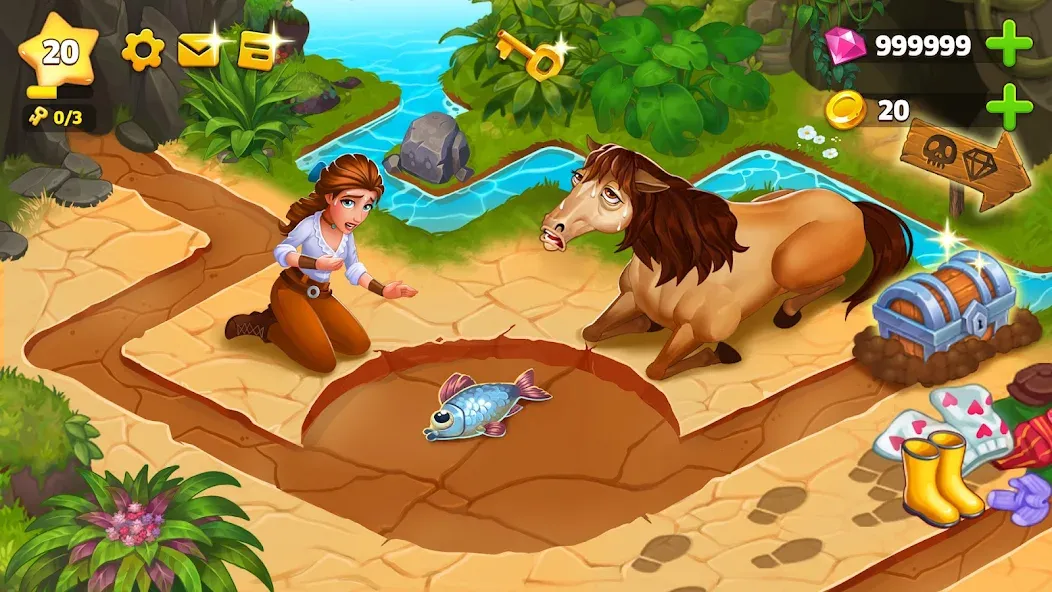 Island Hoppers: Jungle Farm на Андроид — Мод Безлимитные ресурсы и ускоренное строительство — скриншот 1