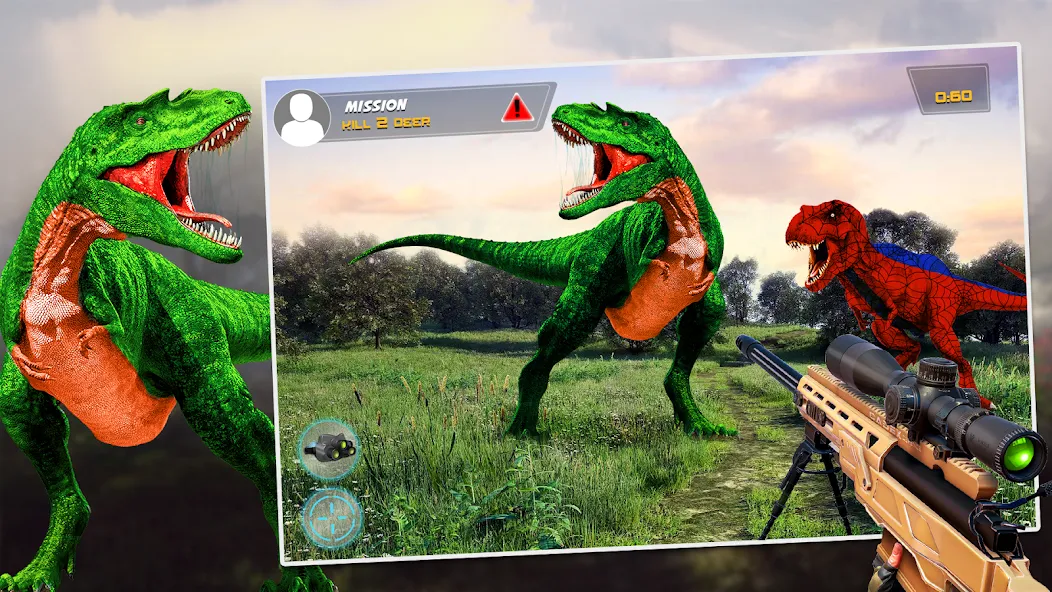 Скачать Dino Hunting Sniper Shooter 3D на телефон — Безлимитные деньги и патроны — скриншот 2