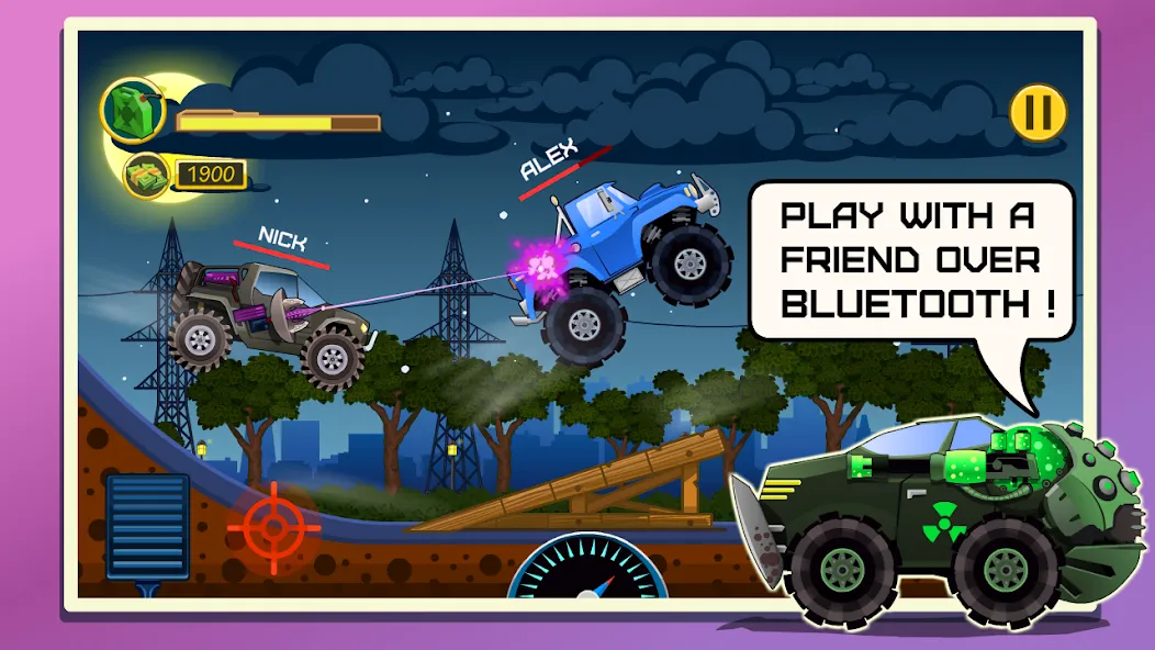 Взломанная Mad Hill Racing: Bluetooth на Андроид — Много денег и открыты трассы — скриншот 1