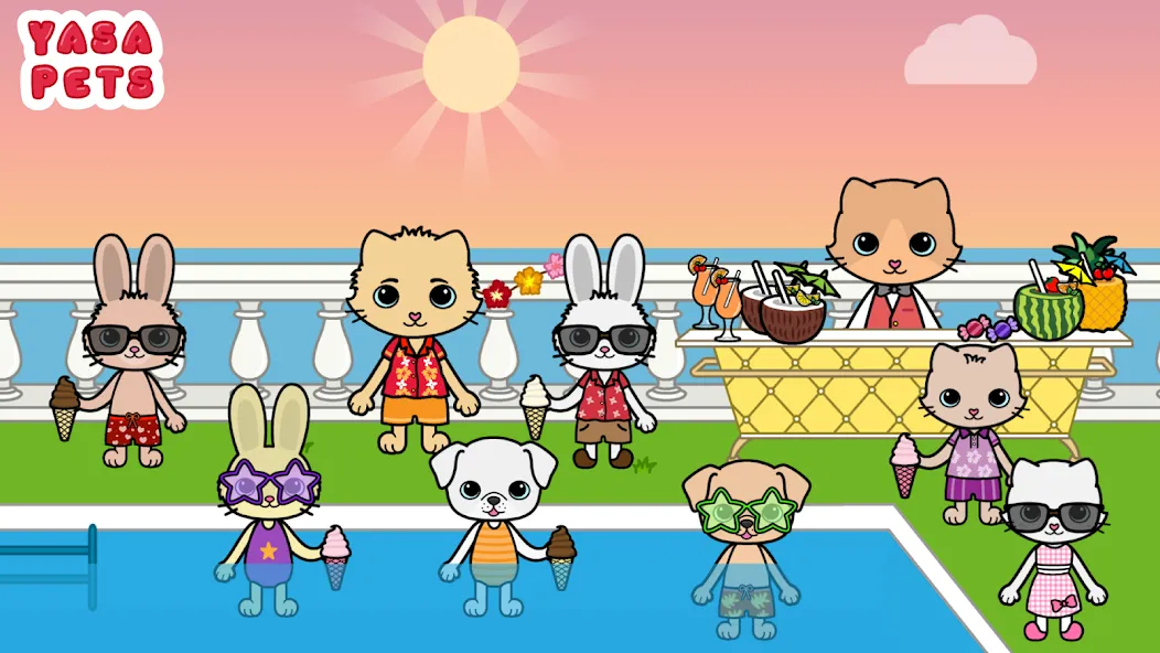 Скачать Yasa Pets Vacation на телефон — Все локации и персонажи открыты — скриншот 3