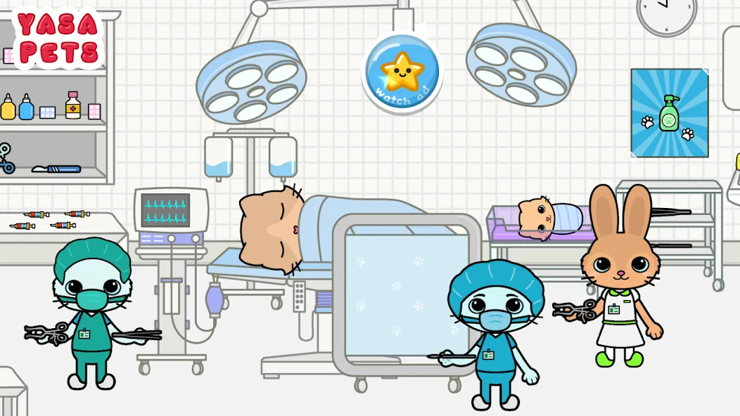 Скачать Yasa Pets Hospital с модом — Безлимитные деньги и всё открыто — скриншот 3