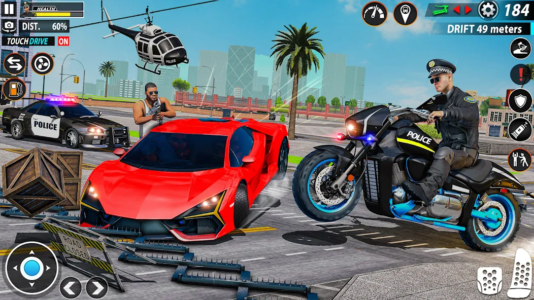 Скачать Police Moto Bike Chase Crime с модом — Неограниченные деньги и топливо — скриншот 3