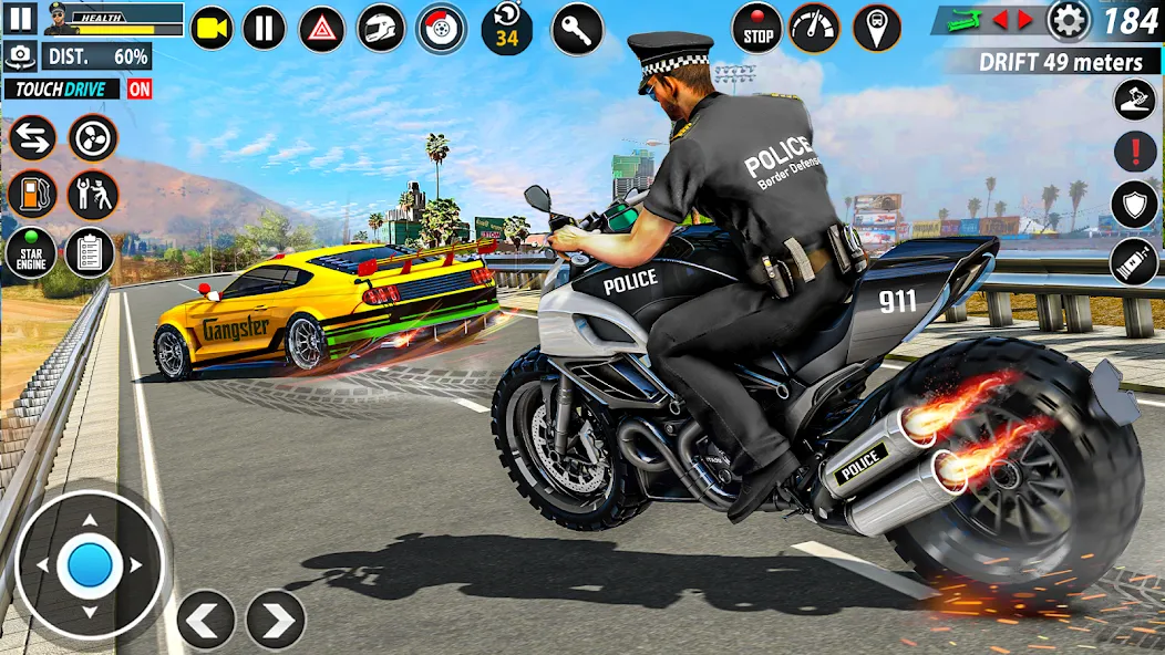 Скачать Police Moto Bike Chase Crime с модом — Неограниченные деньги и топливо — скриншот 5