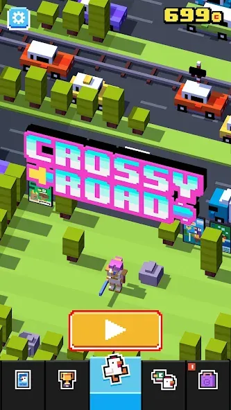 Скачать Crossy Road с модом — Бесконечные монеты и разблокированы персонажи — скриншот 1