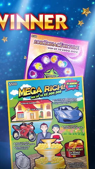 Скачать Lottery Scratch Off - Mahjong на Android — Безлимитные монеты и бонусы — скриншот 3 Скачать Lottery Scratch Off - Mahjong на Android — Безлимитные монеты и бонусы — скриншот 3