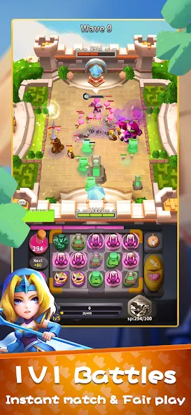 Merge Heroes: Tower Defense — Взломанная версия (Безлимитные монеты и алмазы) — скриншот 4