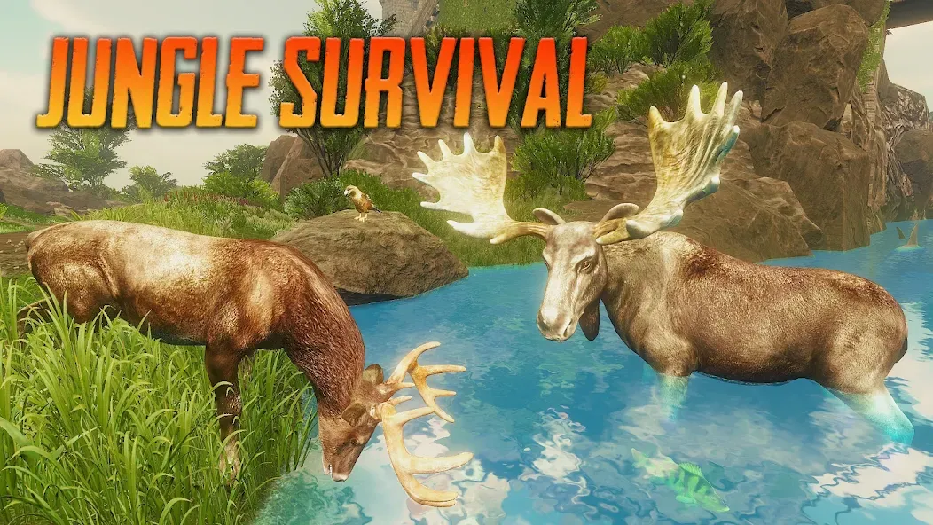Скачать взлом The Moose - Animal Simulator на Андроид — Безлимитные монеты и здоровье — скриншот 1