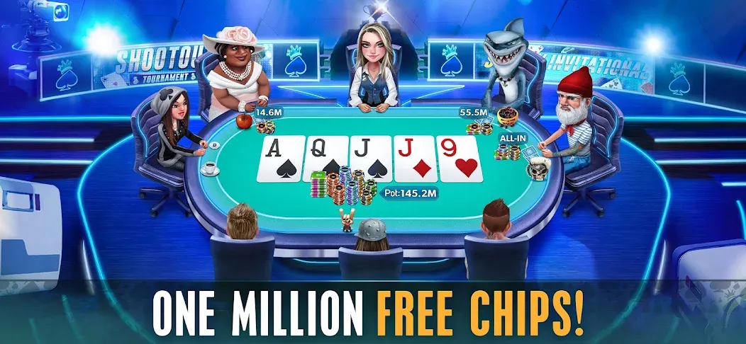 Взломанная HD Poker: Texas Holdem Casino на Андроид — Безлимитные фишки и все столы открыты — скриншот 1 Взломанная HD Poker: Texas Holdem Casino на Андроид — Безлимитные фишки и все столы открыты — скриншот 1