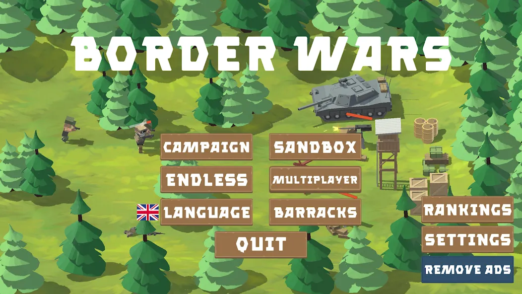 Скачать Border Wars: Army Simulator — Последняя версия (Безлимитные деньги и оружие) — скриншот 1