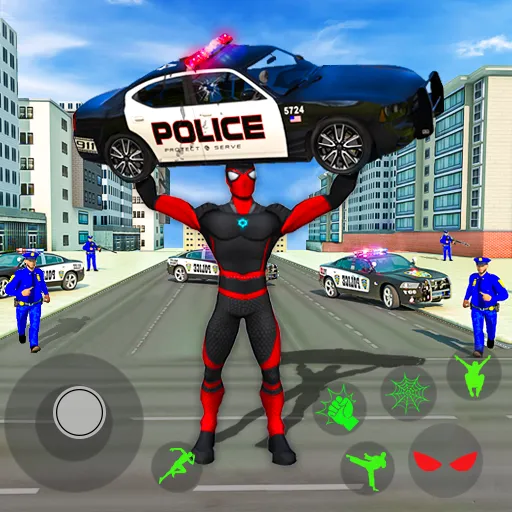 Взломанная Spider Miami Rope Hero Ninja на Андроид — Безлимитные деньги и суперсилы — скриншот 1