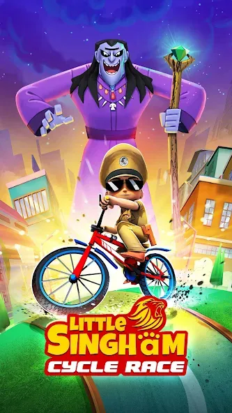 Little Singham Cycle Race MOD APK — Безлимитные монеты и все велосипеды — скриншот 1