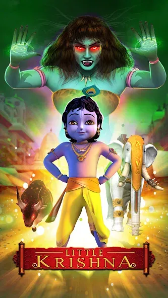 Little Krishna (Мод Безлимитные монеты и открыты все уровни) — скриншот 1