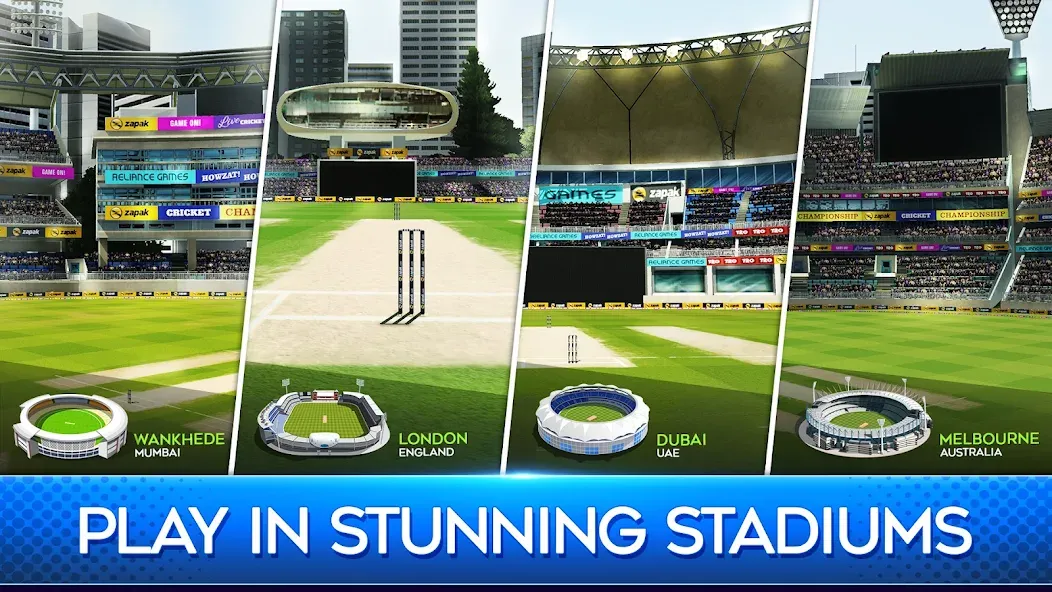 Скачать World Cricket Premier League — Последняя версия (Безлимитные деньги и открыты все уровни) — скриншот 3