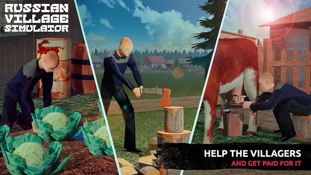 Скачать Russian Village Simulator 3D — Модификация Безлимитные деньги и ресурсы — скриншот 3