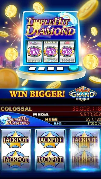 Скачать Vegas Grand Slots:Casino Games (Мод: Безлимитные монеты и бонусы) на Андроид — скриншот 5