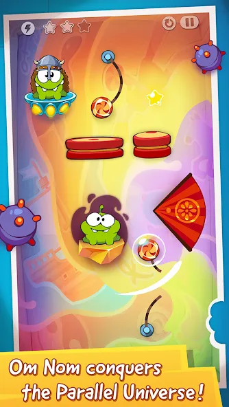 Скачать Cut the Rope: Time Travel (Мод: Безлимитные подсказки и открыты все уровни) на Андроид — скриншот 1 Скачать Cut the Rope: Time Travel (Мод: Безлимитные подсказки и открыты все уровни) на Андроид — скриншот 1