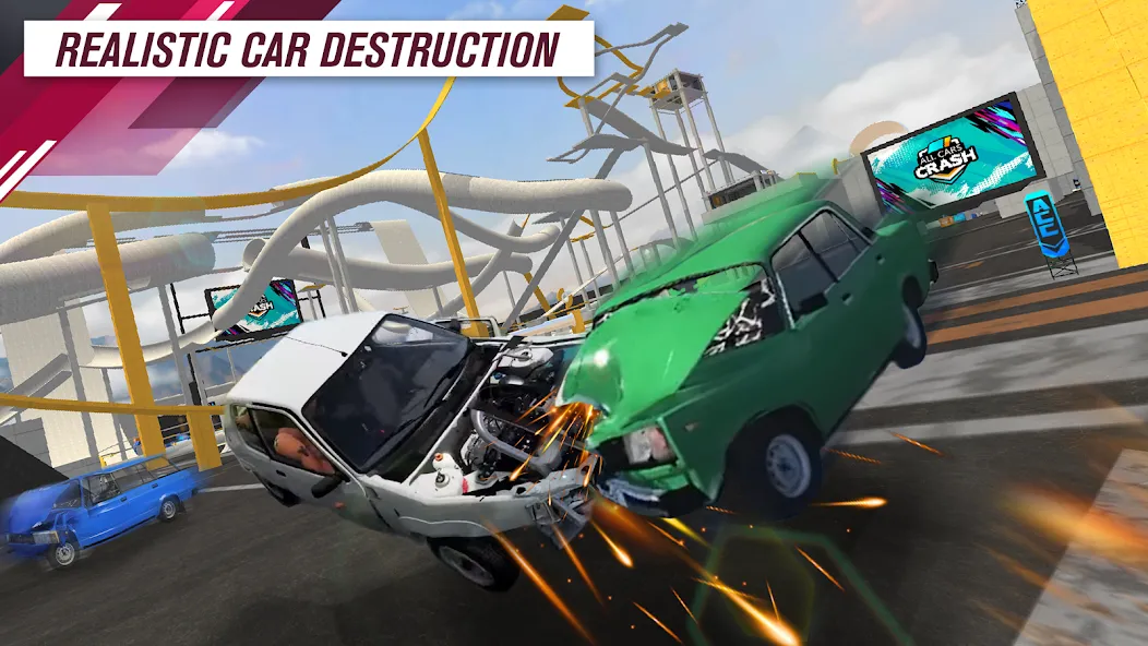 All Cars Crash — Мод: Безлимитные деньги и открыты все машины — скриншот 2 All Cars Crash — Мод: Безлимитные деньги и открыты все машины — скриншот 2