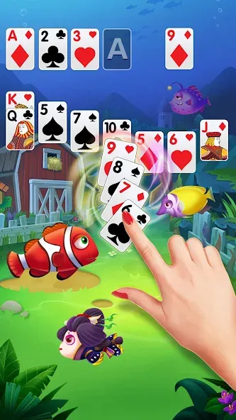 Скачать Solitaire Fish Klondike Card — Последняя версия (Без рекламы и много монет) — скриншот 3